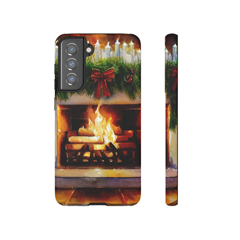Candles on the Hearth Decorated for Christmas - Impact Resistant Phone Case Samsung Galaxy S21 FE Matte